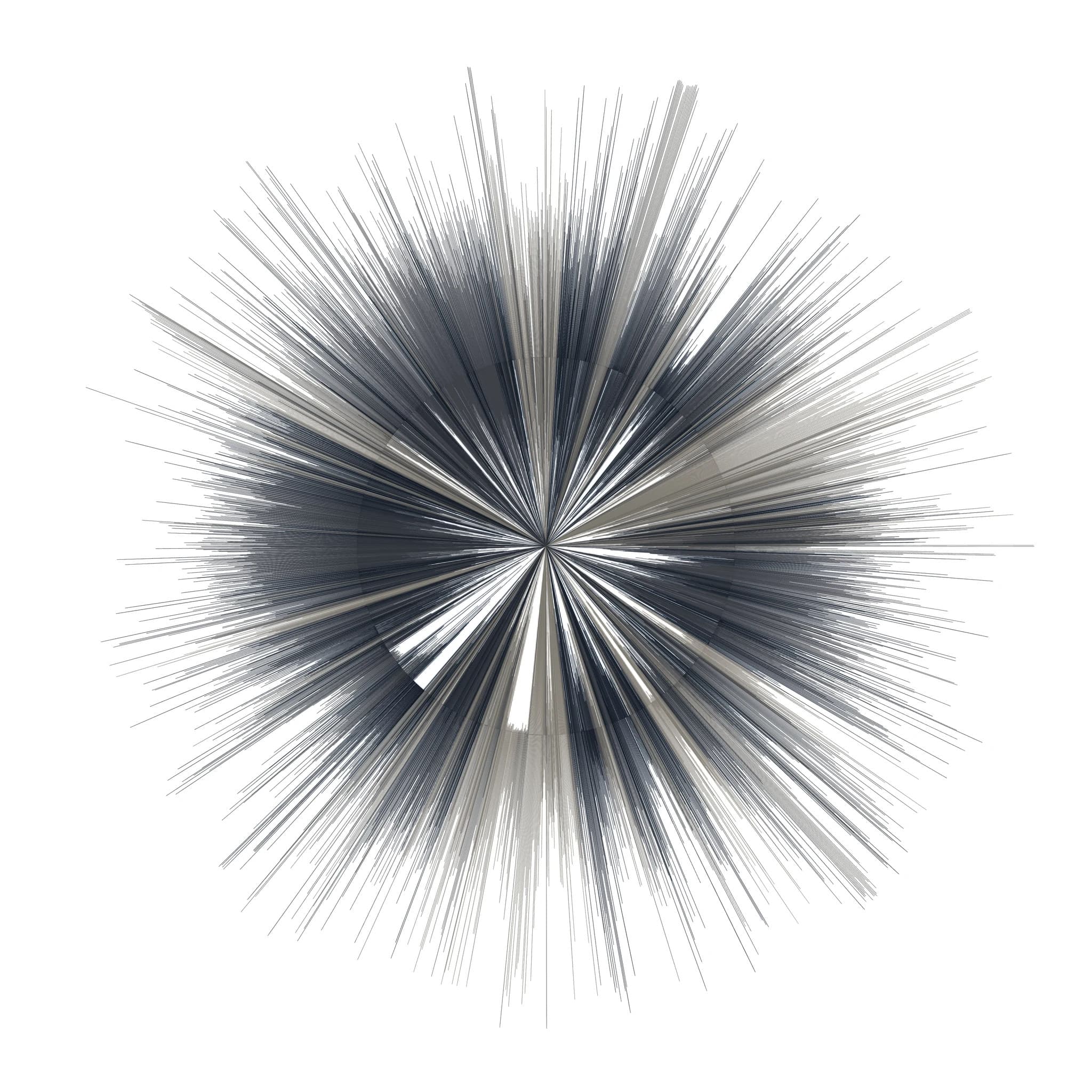 Sun, an Arsentis artwork: a radiating disc composed from the heartbeats of two people, printed on fine art paper