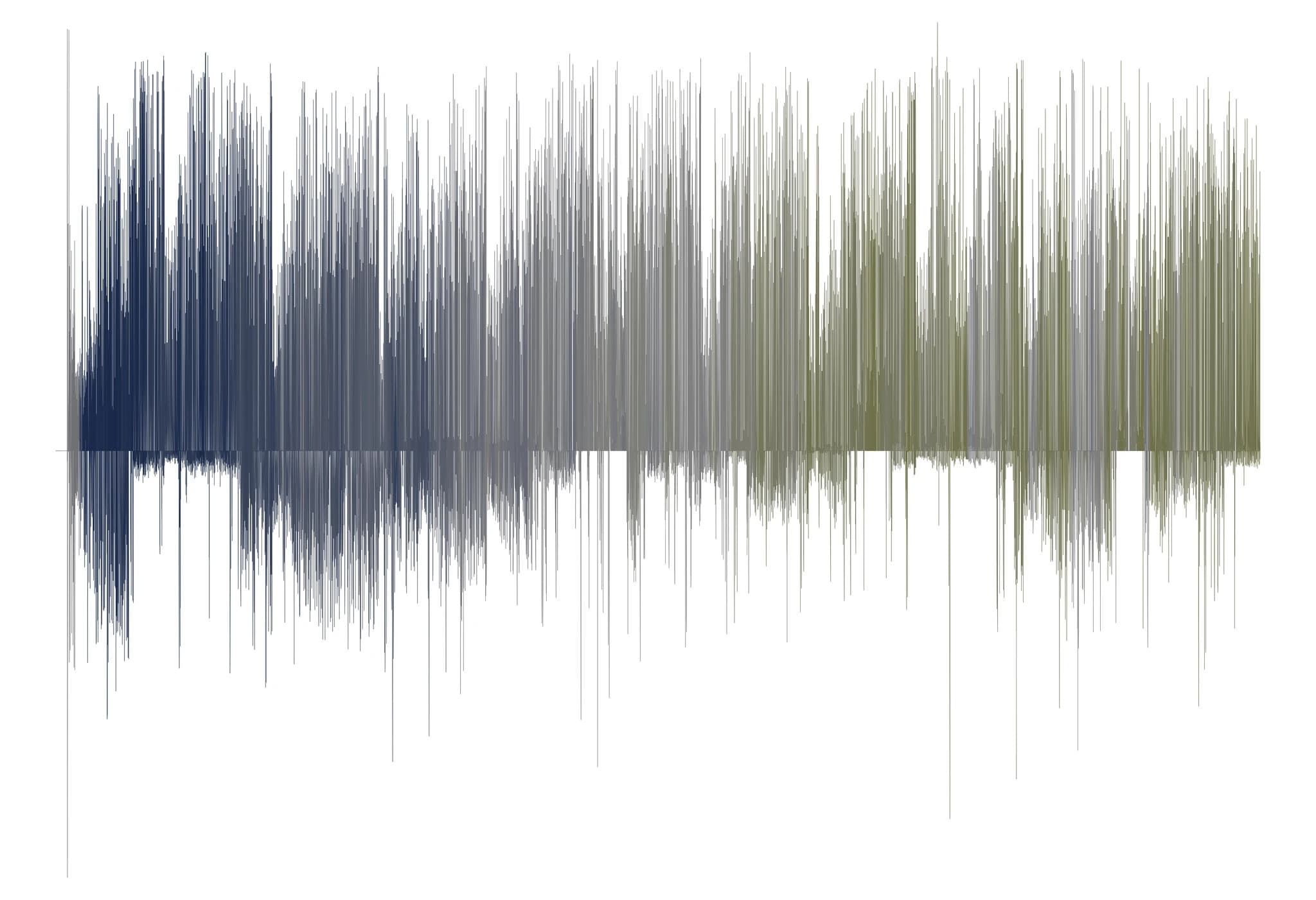 Shore, an Arsentis artwork: a single band of heartbeats running left to right, landscape format, printed on fine art paper